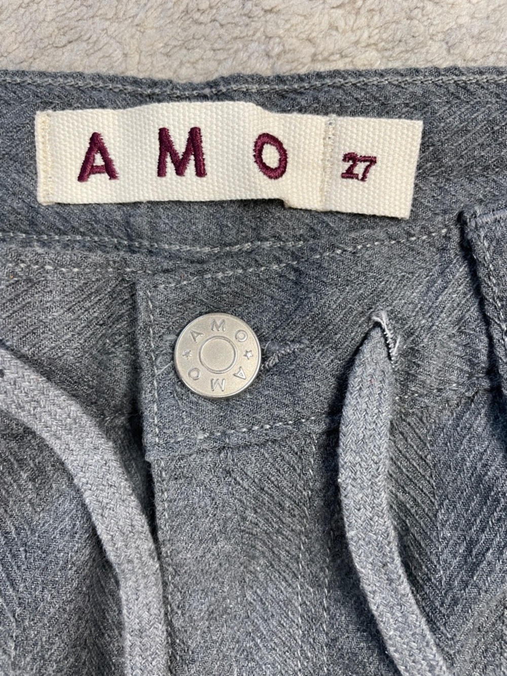 NWT Amo Nora Pant Heather Gray Drawstring Waist Sz 27 - Picture 10 of 15
